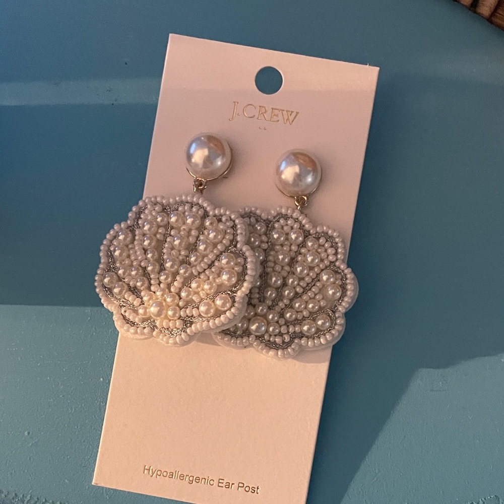 NWT J. Crew Pearl and Cream Beaded Earrings